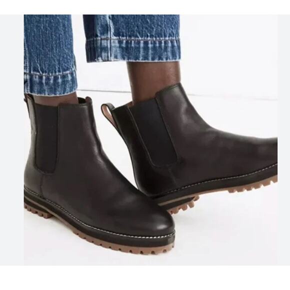 Madewell The Ivy Chelsea Boot in Leather Black 10 - Picture 1 of 6